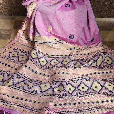 Retro Pink Assam Saree