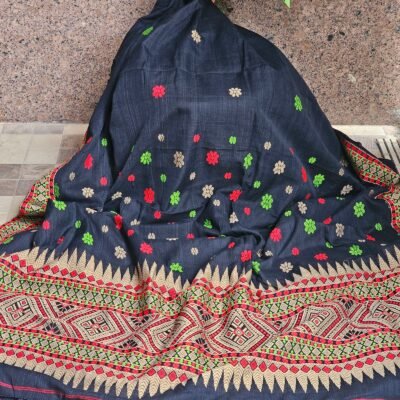 Black & Red Assam Saree