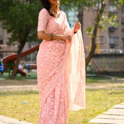 Peach Chikankari
