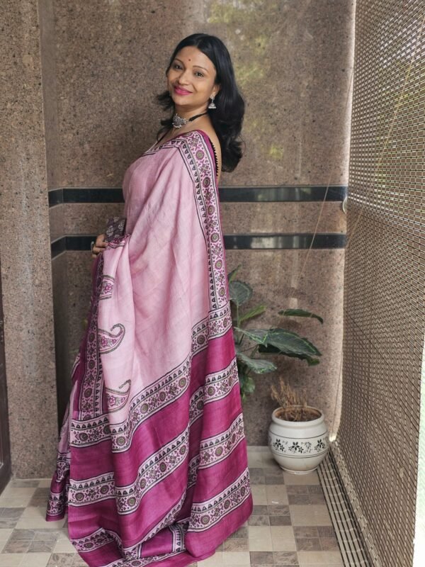 Pink Gachhi Tussar - Image 2