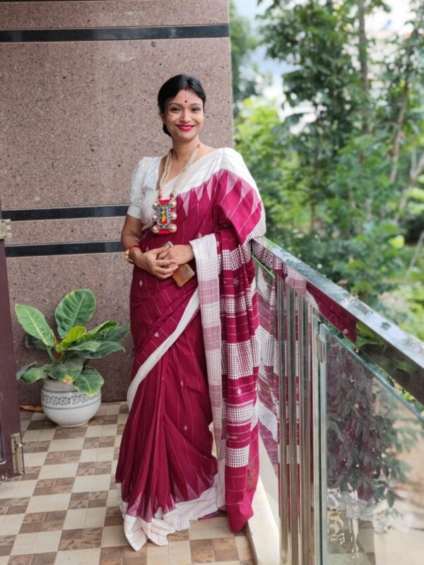 Red Kotpad Cotton Saree - Image 2