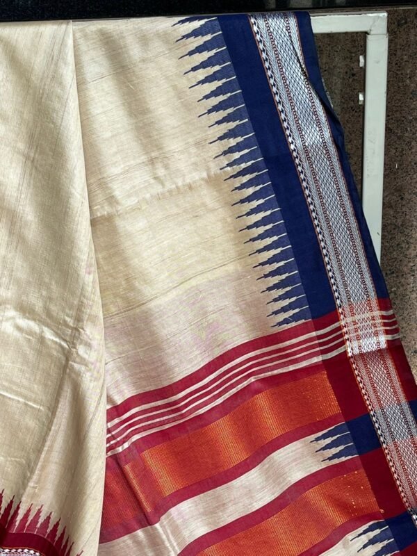 Silk by Tussar with Vidarbha Border - Image 3