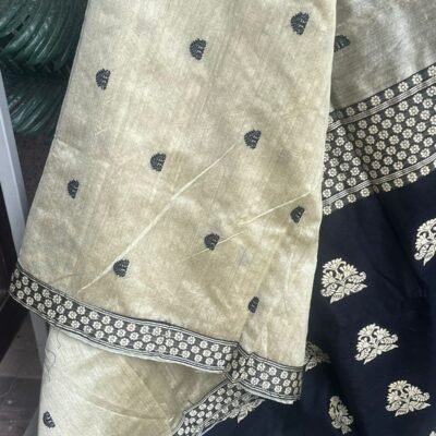 Black Cotton Silk Saree