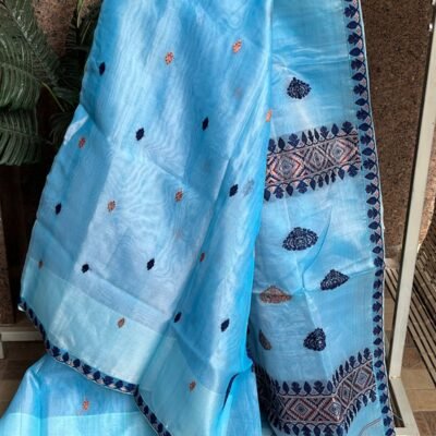 Blue Black Nooni Paat Saree