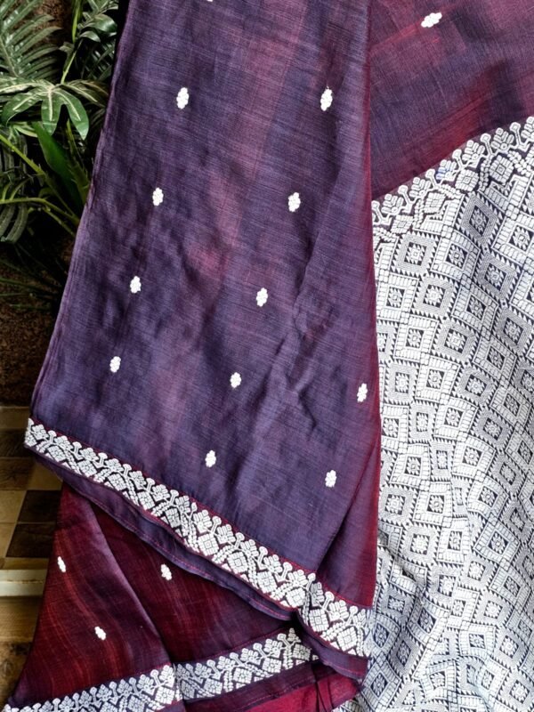 Dual Tone Nooni Cotton Saree - Image 2