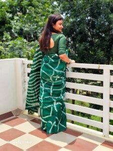 Green Needle Shibori Tussar - Image 2