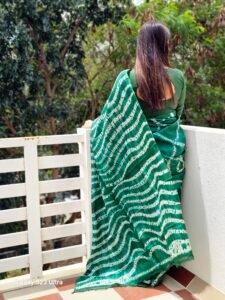 Green Needle Shibori Tussar - Image 4