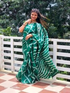 Green Needle Shibori Tussar - Image 6
