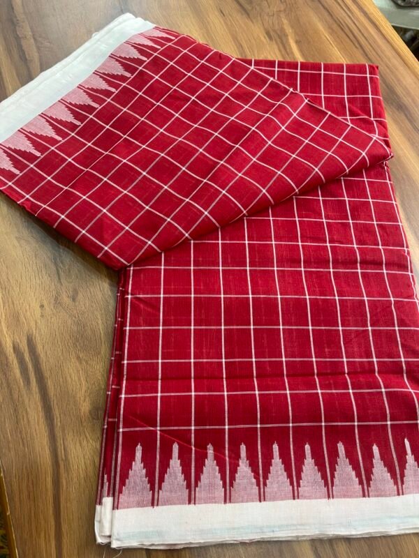 Red Sambalpuri Cotton - Image 2