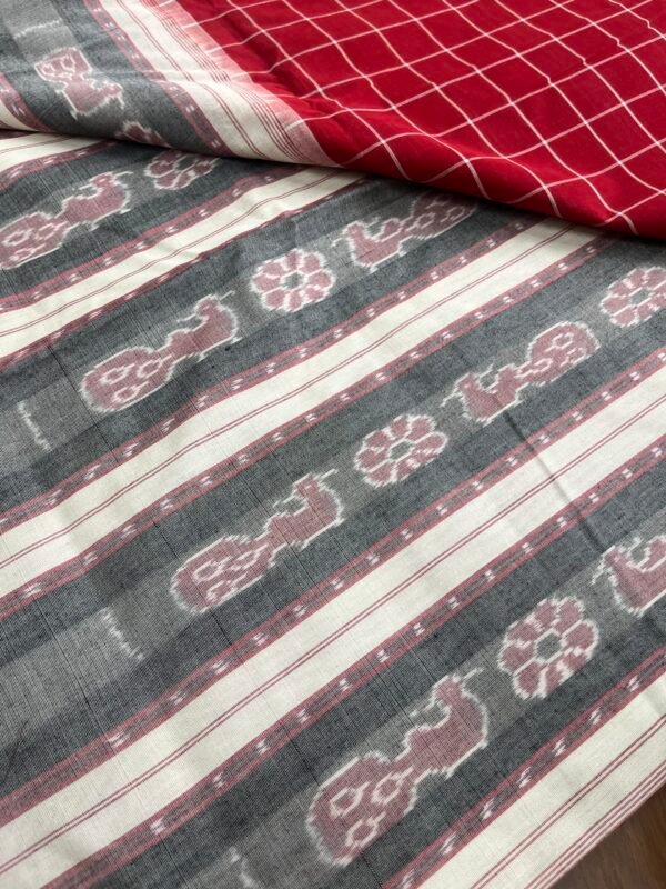 Red Sambalpuri Cotton - Image 3