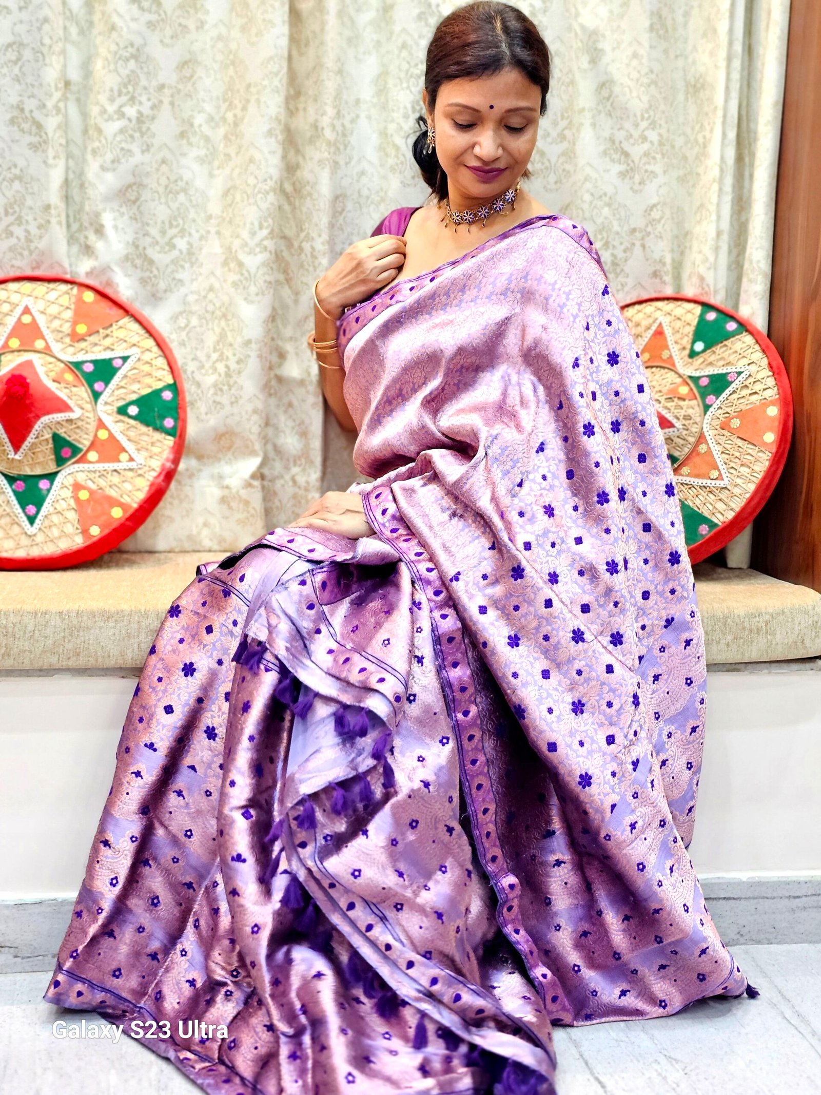 Mauve Mekhela Chadar