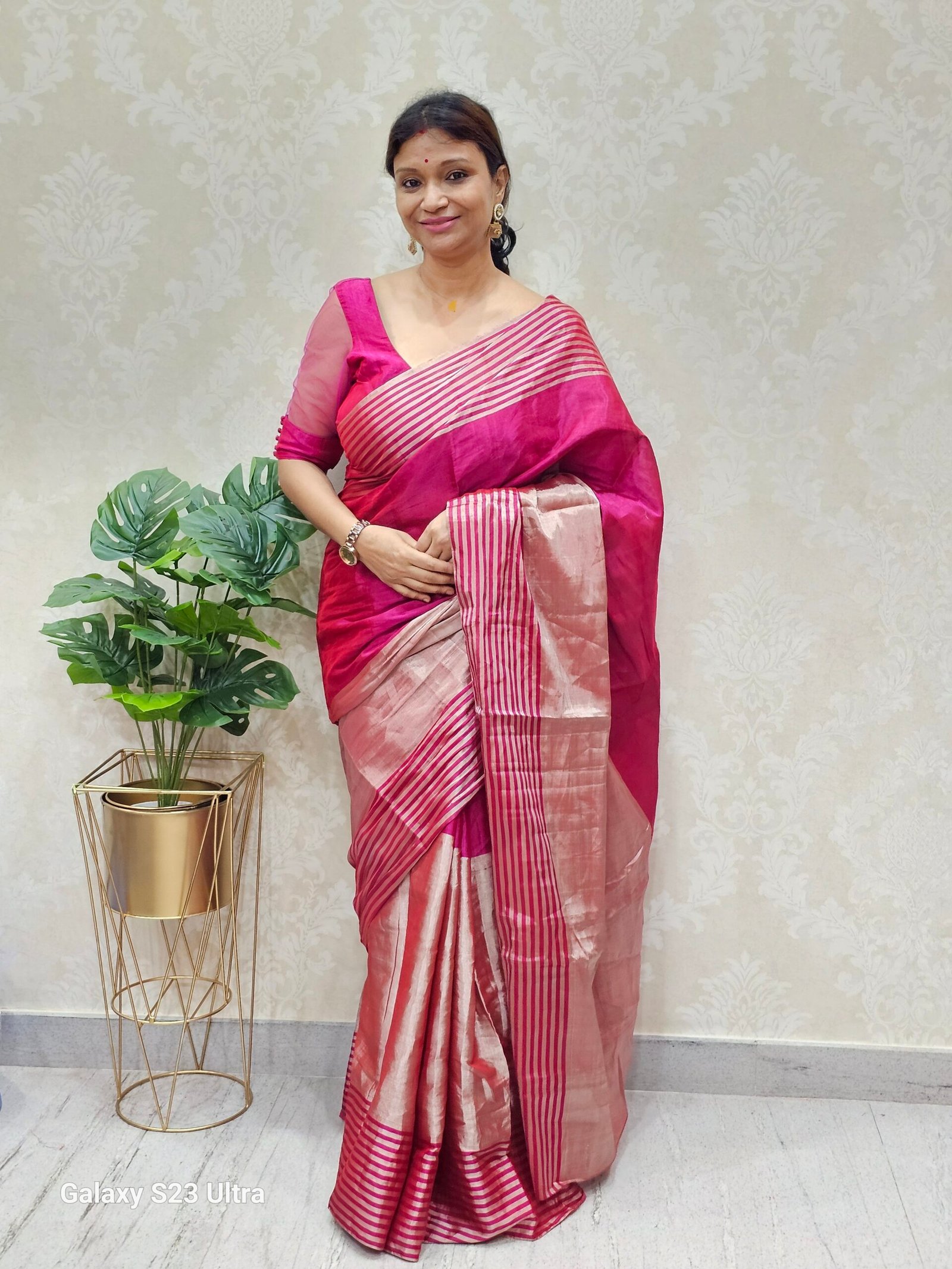 Pink Chanderi Tissue