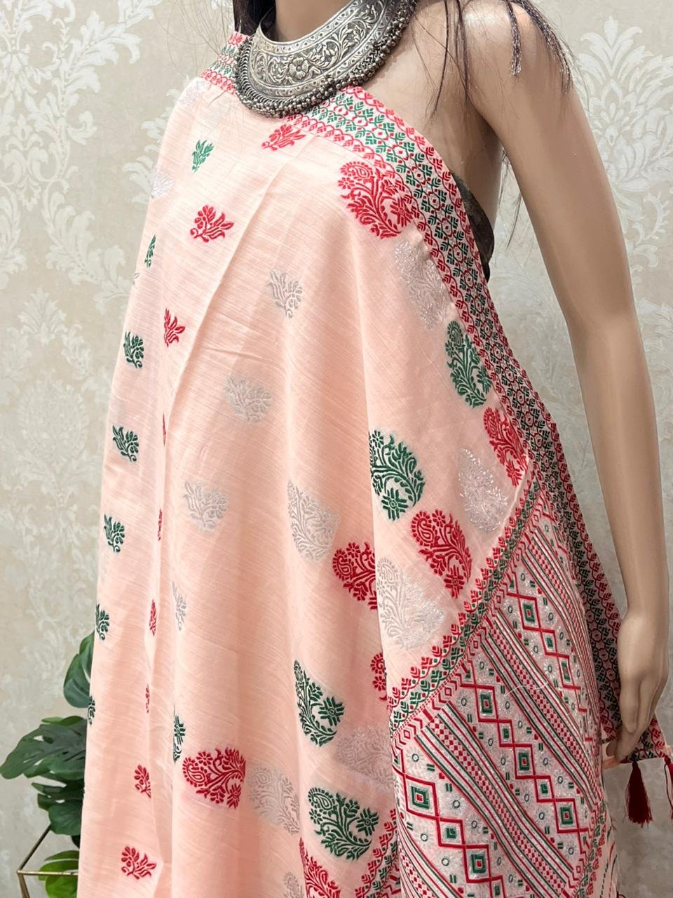 Pink Assamese Saree