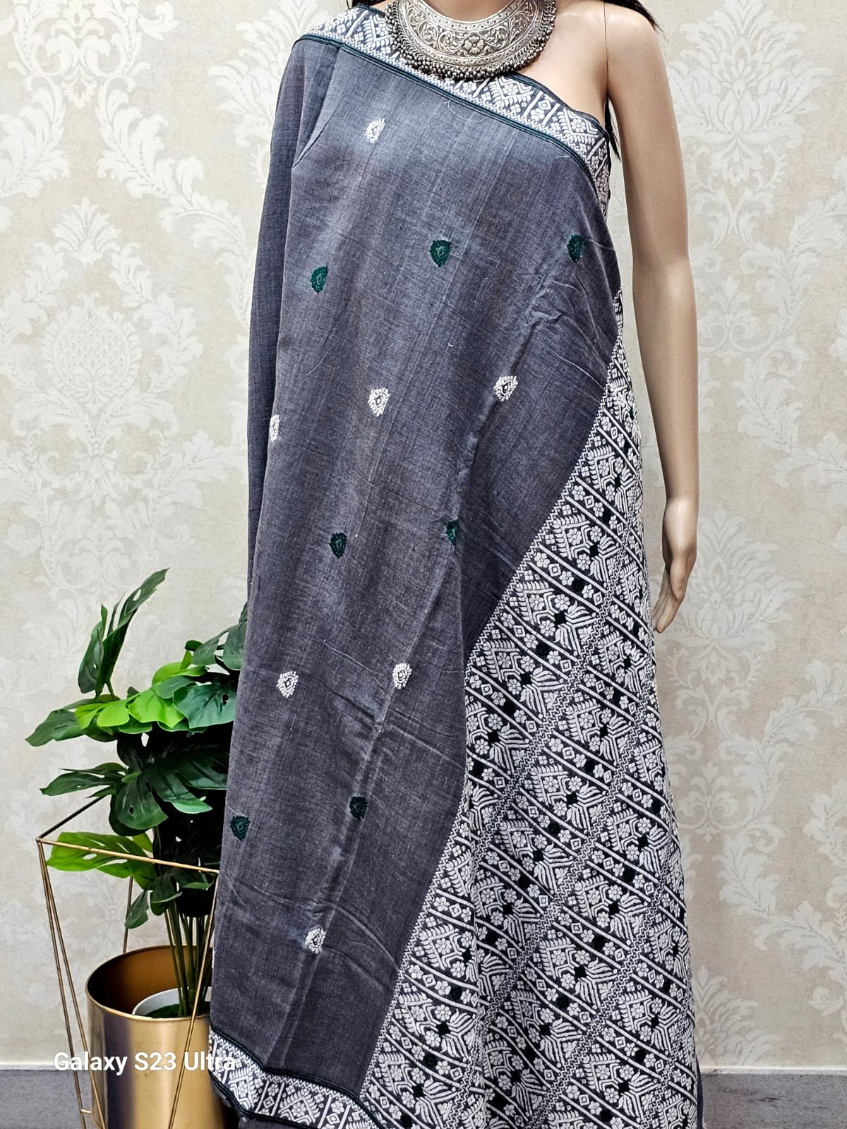 Grey White Assam Cotton