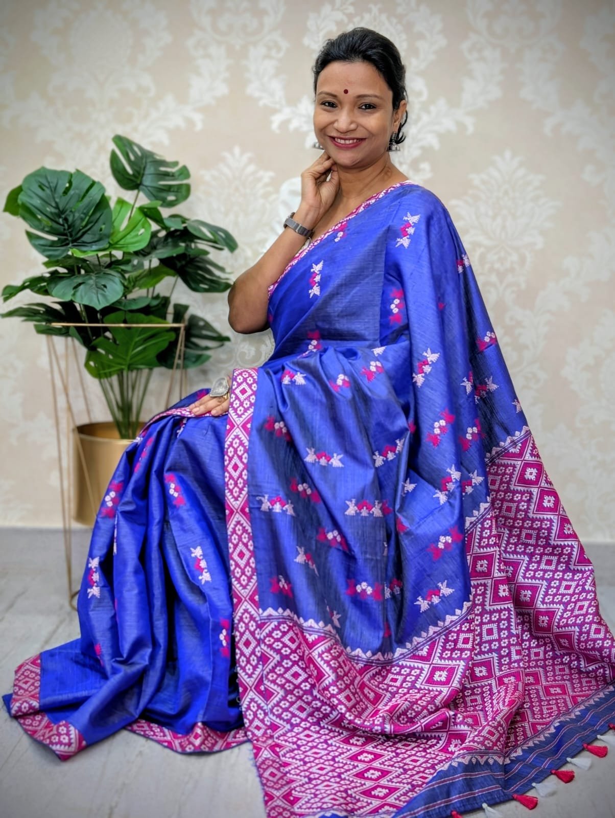 Blue-Pink Toss by Paat Saree