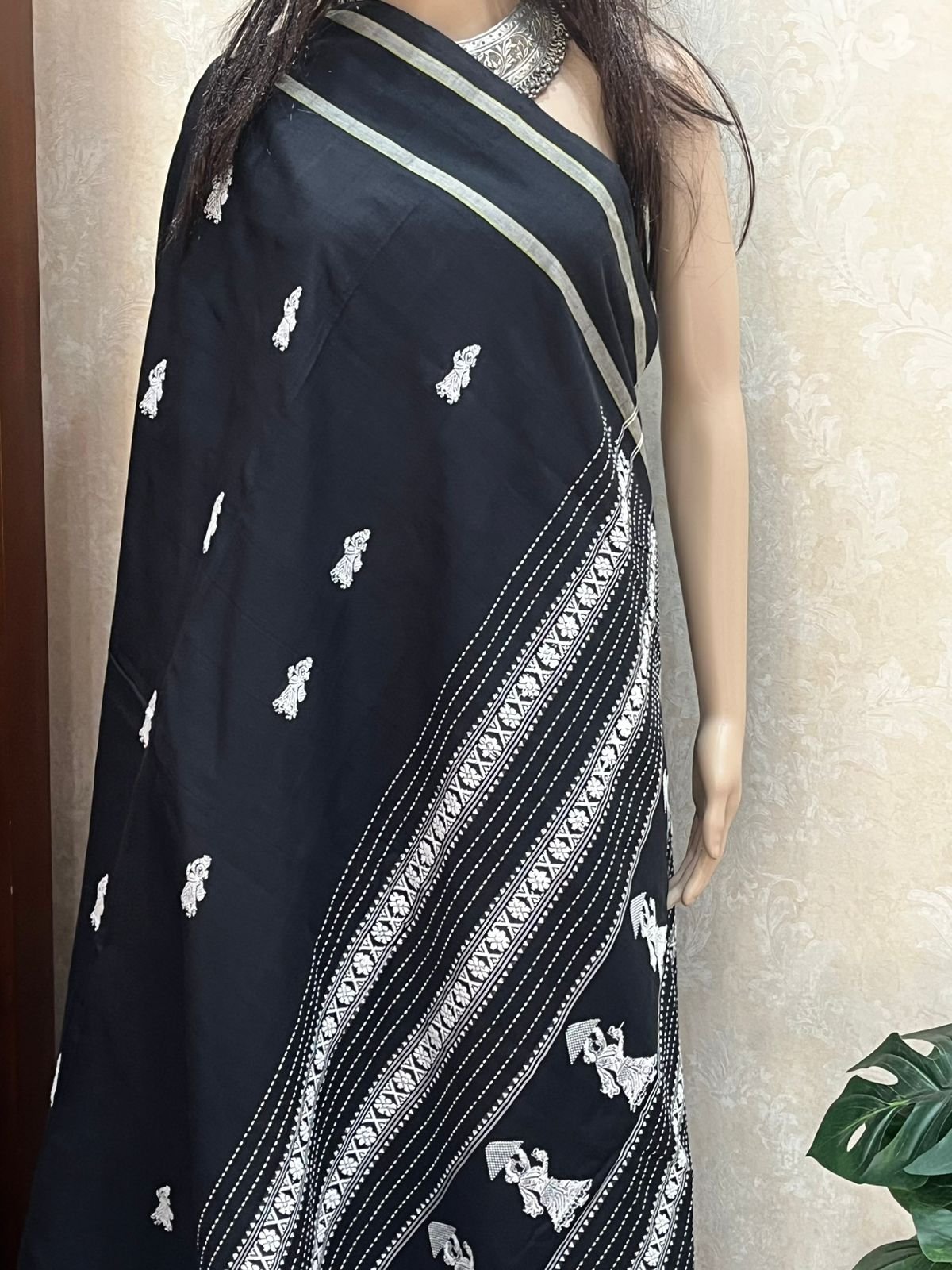 Black Cotton Gollabhama Saree