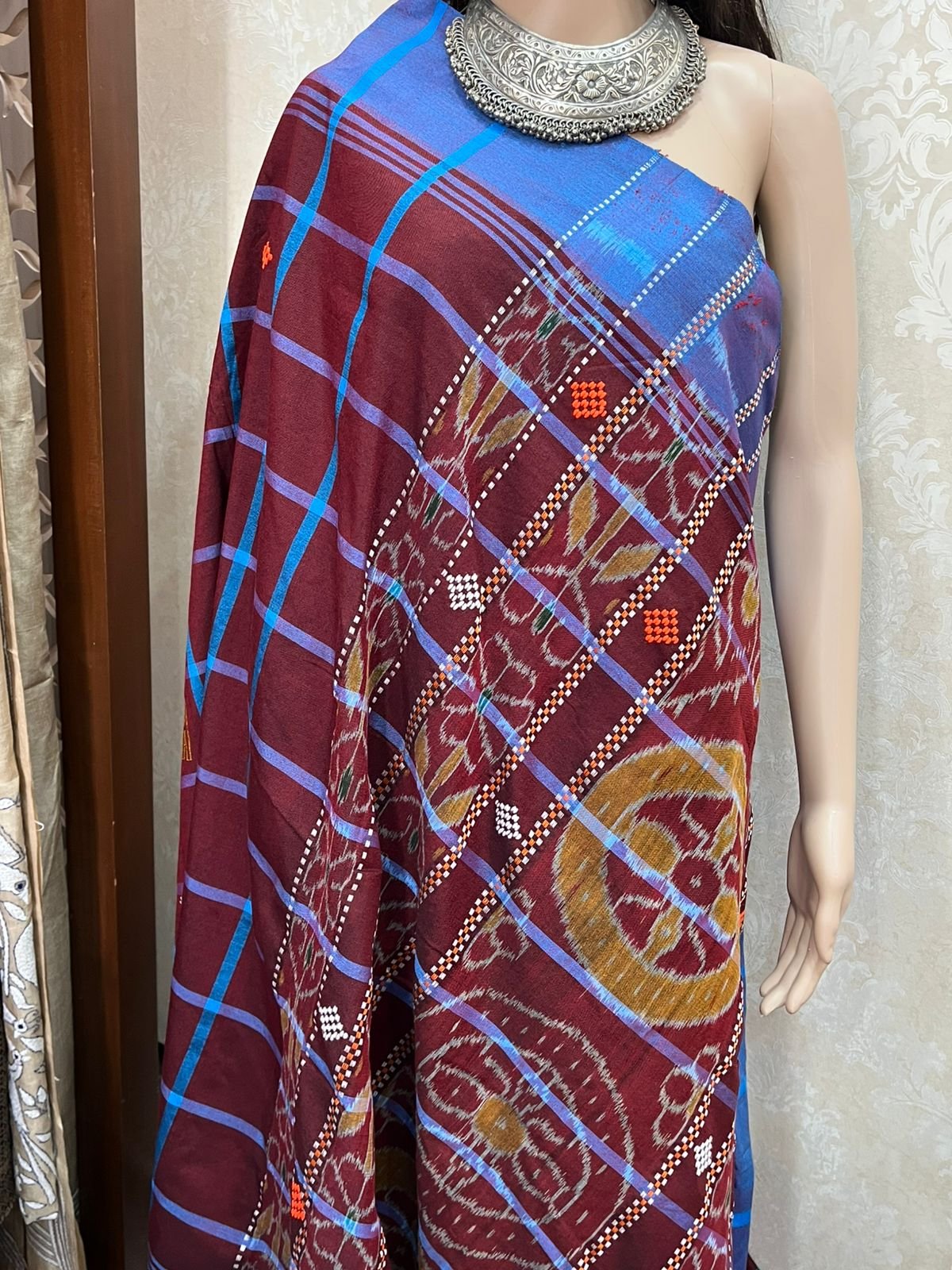 Maroon Santhali Cotton