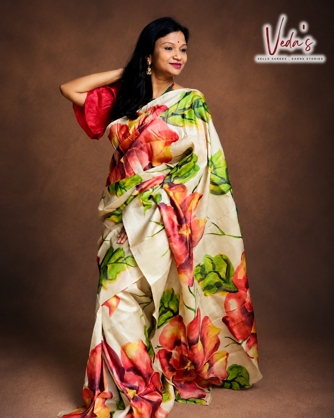 Floral Handpainted Gachhi Tussar