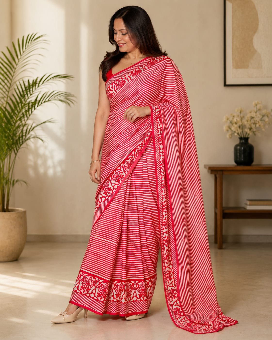 Red Striped Silk