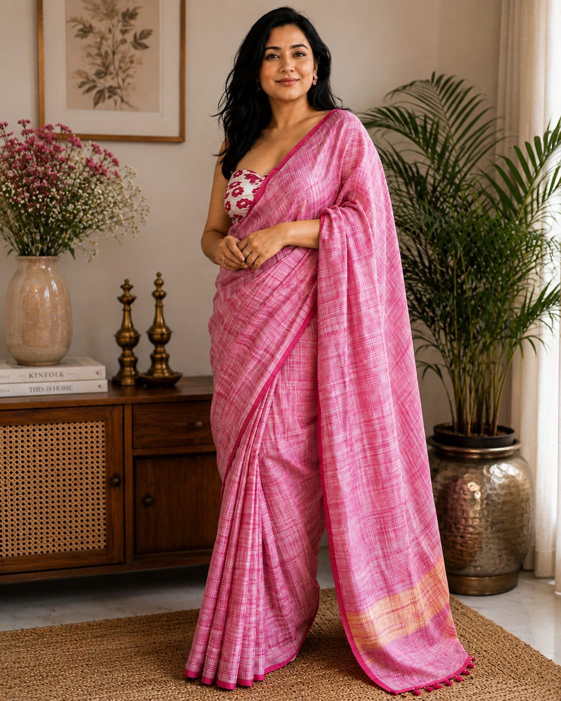 Pink Striped Silk